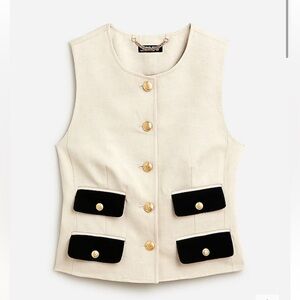 Jcrew Contrast vest in textured linen blend